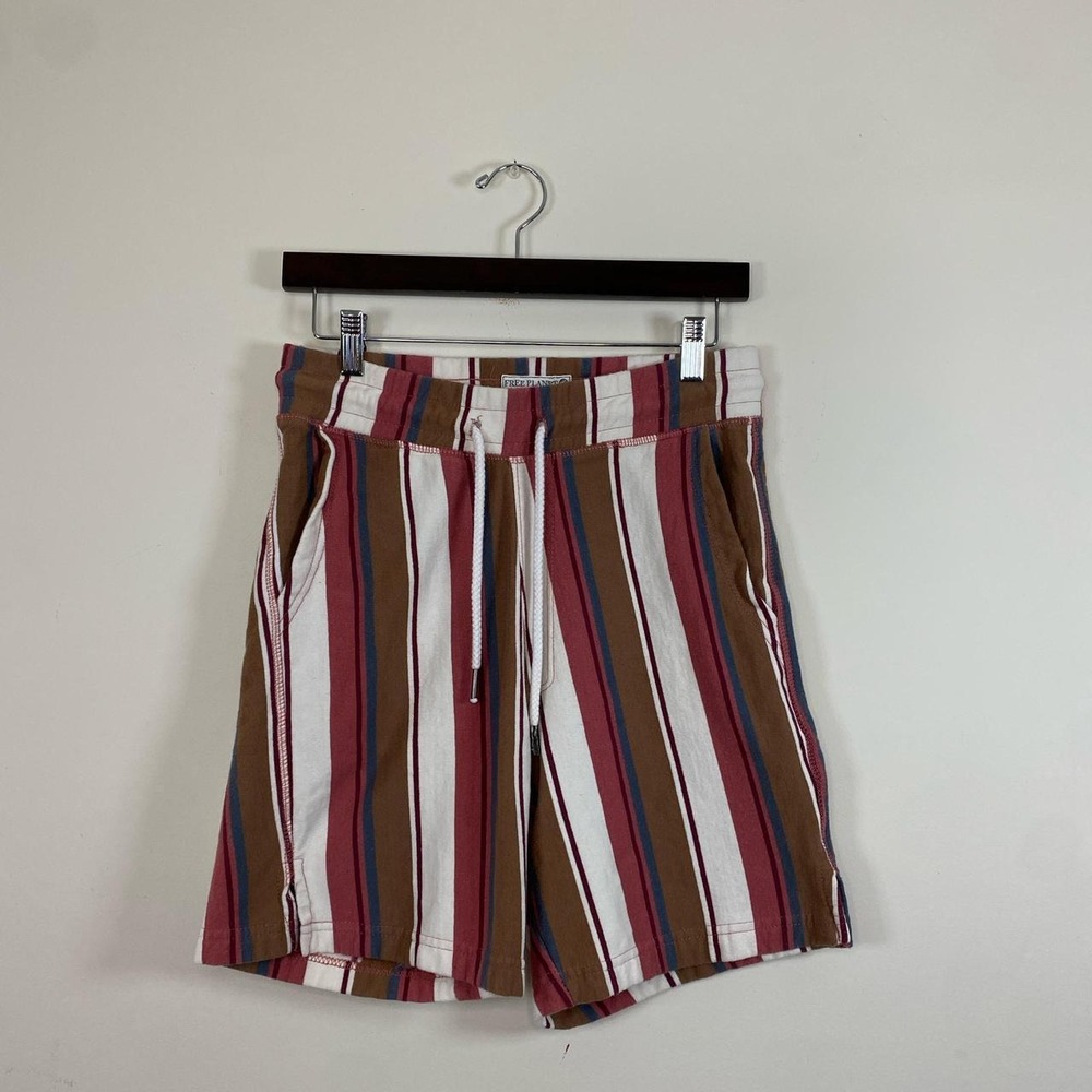 Free Planet Striped Lounge Shorts Drawstring Waist Multicolor Surfer Beach Small